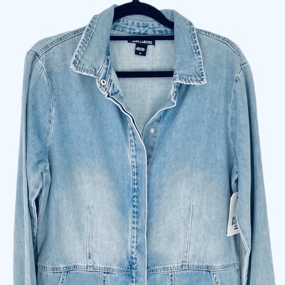 BILLABONG Gigi blue denim Playsuit long sleeve collared - Picture 6 of 13